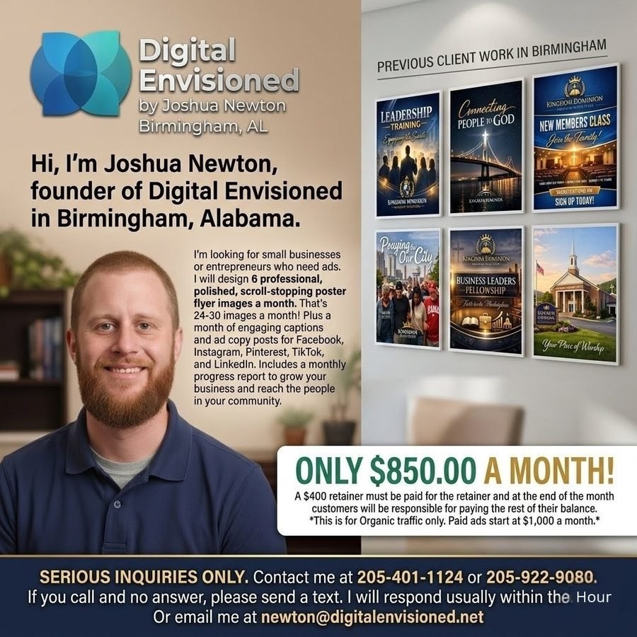 Joshua Newton — Digital Envisioned founder with portfolio of Birmingham client work