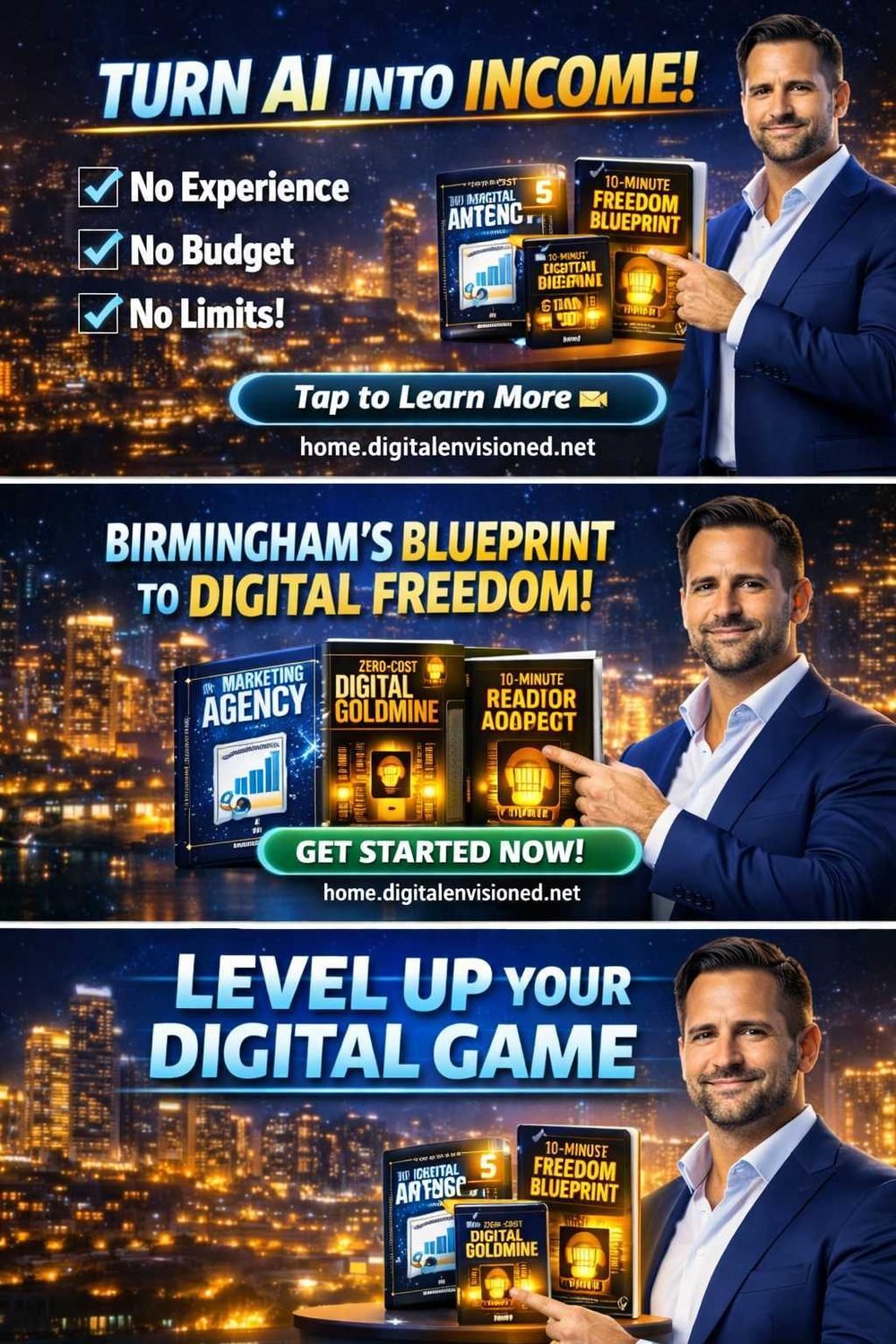 Digital Envisioned social media marketing campaigns and banners